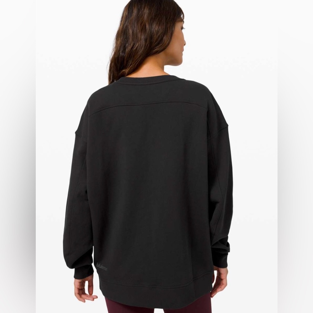 Lululemon | Perfectly Oversized Crew | Black | Size 2‎ - Picture 2 of 6